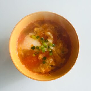 搾菜（ザーサイ）とトマト、たまごの中華スープ